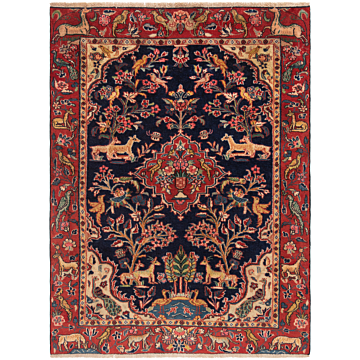 Hamedan Shahrbaft  Persian Rug Night Blue 139 x 106 cm