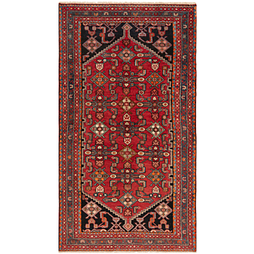 Hamedan Persian Rug Red 213 x 121 cm