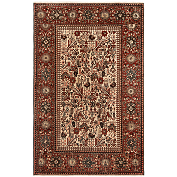 Hamedan Persian Rug Beige-Cream 205 x 135 cm