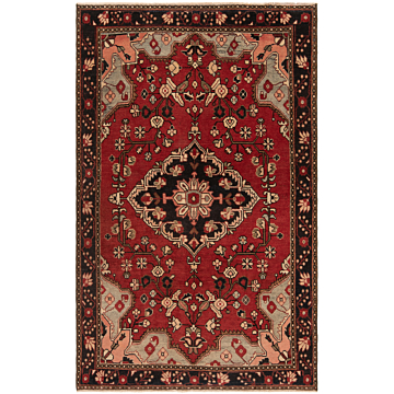 Hamedan Persian Rug Red 211 x 131 cm