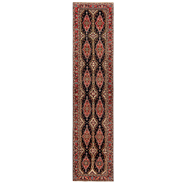 Hamedan Persian Rug Night Blue 403 x 91 cm
