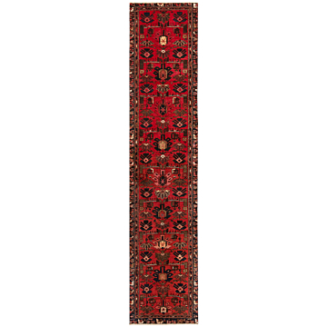 Hamedan Persian Rug Red 362 x 79 cm