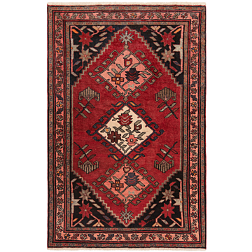 Hamedan Persian Rug Red 158 x 106 cm