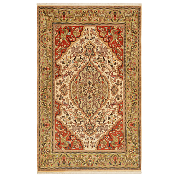 Tabriz Tabatabai Persian Rug Beige-Cream 180 x 115 cm