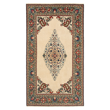 Qom Silk Persian Rug White 236 x 135 cm