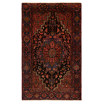 Zanjan Persian Rug Black 200 x 126 cm