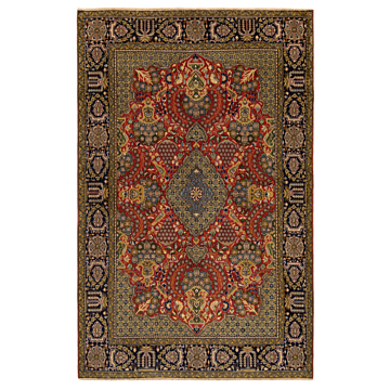 Qom Patina Persian Rug Red 200 x 129 cm