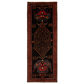 Koliai Persian Rug Black 397 x 147 cm