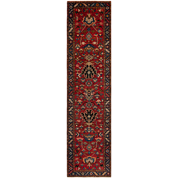 Hamedan Persian Rug Red 430 x 110 cm