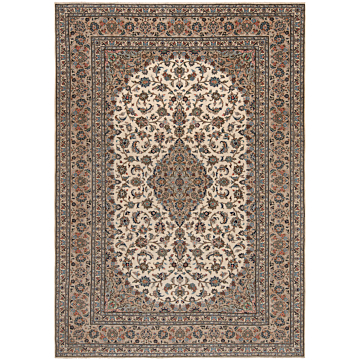 Kashan Persian Rug White 342 x 245 cm