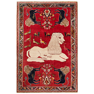 Shiraz Ghashghai Persian Rug Red 185 x 127 cm