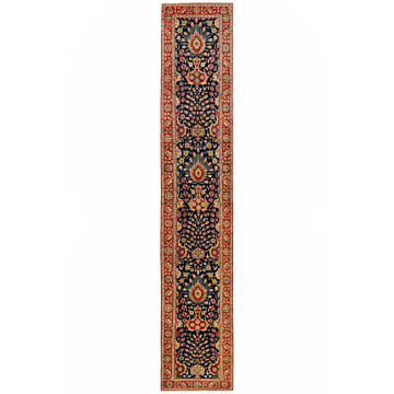 Tabriz Persian Rug Night Blue 389 x 70 cm