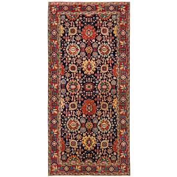 Ardebil Persian Rug Night Blue 308 x 146 cm