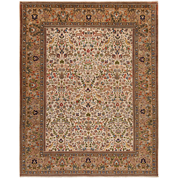 Tabriz Tabatabai Persian Rug Beige-Cream 307 x 245 cm