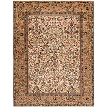 Tabriz Tabatabai Persian Rug Beige-Cream 301 x 232 cm
