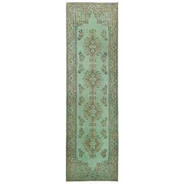 Vintage Rug Turquoise 343 x 102 cm