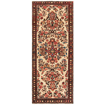 Hamedan Persian Rug Beige-Cream 201 x 83 cm