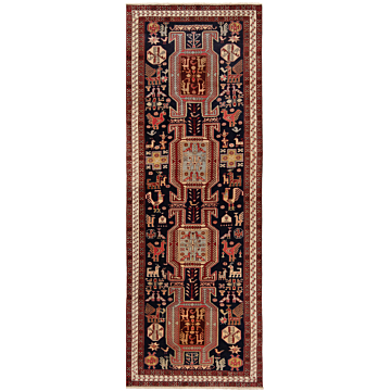 Ardebil Persian Rug Night Blue 315 x 116 cm