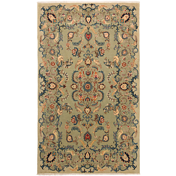 Kashan Persian Rug Green 217 x 131 cm