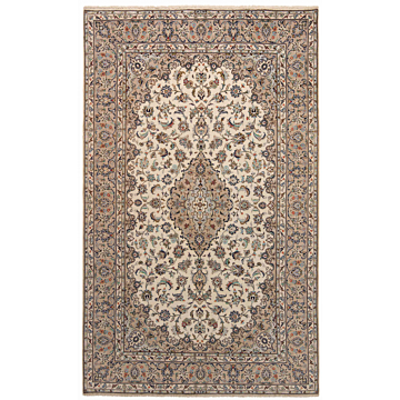 Kashan Persian Rug Beige-Cream 317 x 194 cm