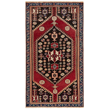 Hamedan Persian Rug Red 217 x 122 cm