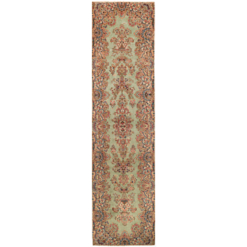 Kerman Persian Rug Green 430 x 109 cm