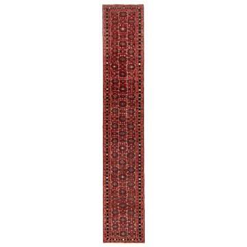 Hamedan Persian Rug Red 384 x 67 cm