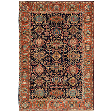 Tabriz Persian Rug Night Blue 270 x 185 cm