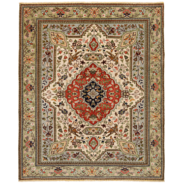 Tabriz Tabatabai Persian Rug Beige-Cream 183 x 152 cm
