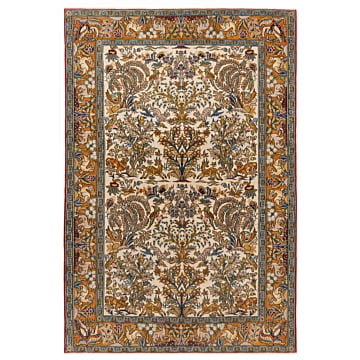 Qom Persian Rug Beige-Cream 201 x 138 cm