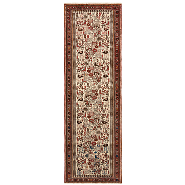 Hamedan Persian Rug Beige-Cream 299 x 96 cm