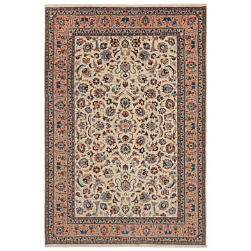 Kashan Persian Rug Beige-Cream 292 x 197 cm
