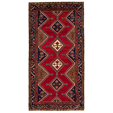 Hamedan Persian Rug Red 293 x 150 cm