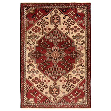 Hamedan Persian Rug Beige-Cream 146 x 99 cm