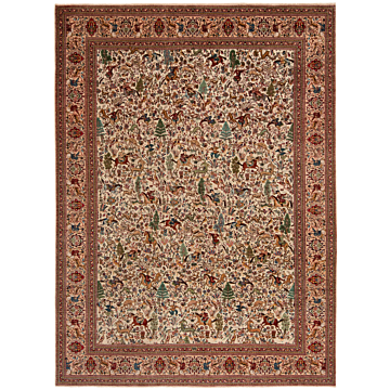 Tabriz Tabatabai Persian Rug Beige-Cream 392 x 289 cm