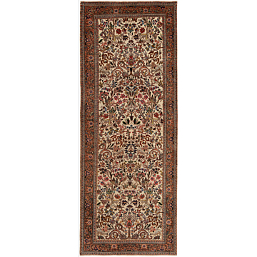 Tabriz Tabatabai Persian Rug Beige-Cream 282 x 106 cm