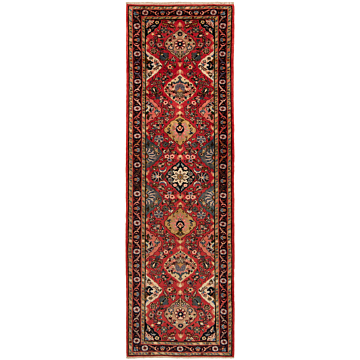 Hamedan Persian Rug Red 260 x 79 cm