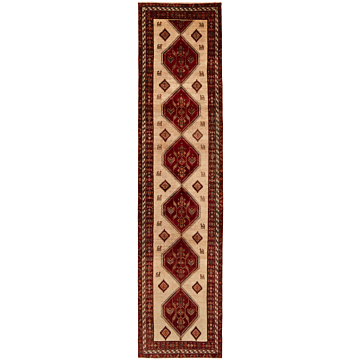 Hamedan Persian Rug Beige-Cream 425 x 100 cm