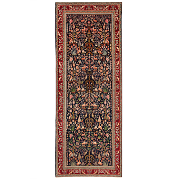 Tabriz Persian Rug Blue 356 x 137 cm