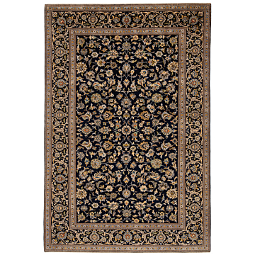 Kashan Persian Rug Night Blue 328 x 220 cm