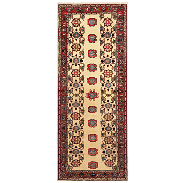 Hamedan Persian Rug Beige-Cream 188 x 76 cm