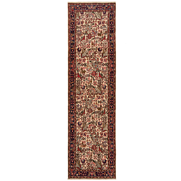 Hamedan Persian Rug Beige-Cream 276 x 75 cm