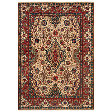 Tabriz Persian Rug Beige-Cream 197 x 143 cm