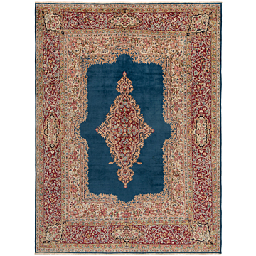 Kerman Persian Rug Blue 358 x 268 cm