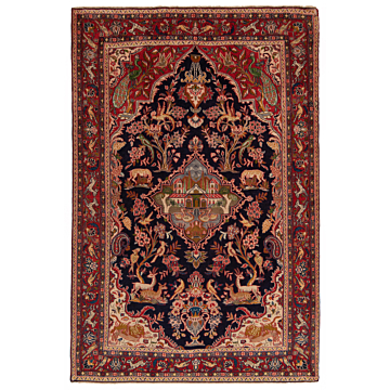 Hamedan Shahrbaft  Persian Rug Night Blue 231 x 155 cm