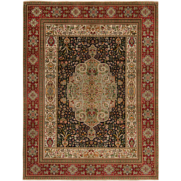 Tabriz Tabatabai Persian Rug Night Blue 375 x 281 cm