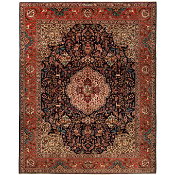 Tabriz Hajbagheri Persian Rug Night Blue 380 x 301 cm