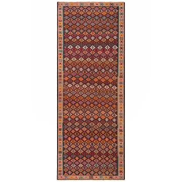 Kilim Suzani Antik Persian Rug Night Blue 423 x 162 cm