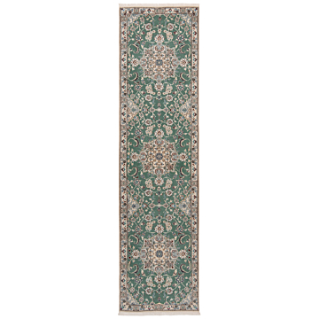 Nain 9La Persian Rug Green 295 x 76 cm