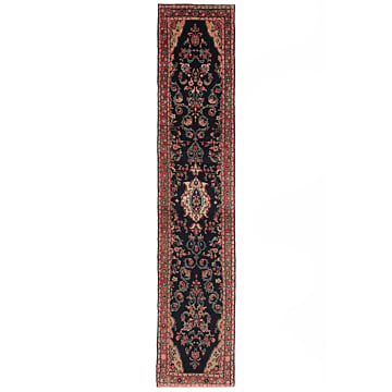 Hamedan Lalejin Persian Rug Night Blue 402 x 80 cm